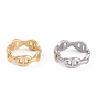 Unisex 304 Stainless Steel Finger Rings, Wide Band Rings, Curb Chain Shape