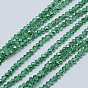 Perles de verre rondelles à facettes peintes transparentes