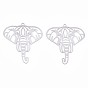 201 pendentifs en filigrane en acier inoxydable, embellissements en métal gravé, éléphant