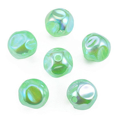 Galvanoplastie arc-en-ciel placage irisé perles acryliques, perles de paillettes, nuggets