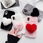 Warm Plush Mobile Phone Case for Women Girls, Winter Heart Shape Camera Protective Covers for iPhone13/13 Pro/13 Mini/13 Pro Max