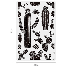 PET Hollow Out Drawing Painting Stencils, for DIY Scrapbook, Photo Album, Cactus/Leaf/Stain Pattern