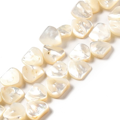 Shell normal de perles blanches de brins, triangle