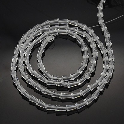 Faceted Cone Glass Beads Strands, 6x3.5mm, Hole: 1mm, about 100pcs/strand, 22.8 inch