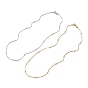 Collares de cadena de la serpiente de bronce, con cuentas redondas y broches pinza de langosta, larga duración plateado