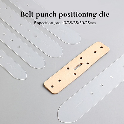 PVC Plastic Strap Belt End Templates, Belt Holes Templates, Hollow Punch Cutter Tool, for DIY Handmade Leather Craft