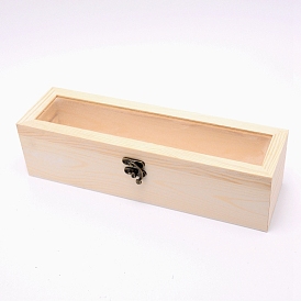 Деревянная коробка, откидная крышка коробки, с железными замками и стеклянным окном, прямоугольные