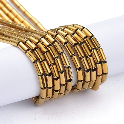 Electroplate Glass Beads Strands, Full Plated, Column