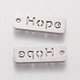 304 Stainless Steel Pendants, Inspirational Message Pendants, Rectangle with Word Hope