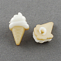 Акриловые пуговицы с хвостовиком, 1-луночное, окрашенные, мороженое, 22x13x10 мм, отверстие : 4x3 мм