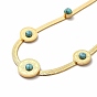 Ion Plating(IP) 304 Stainless Steel Synthetic Turquoise Pendant Necklaces, Snake Chain Necklaces for Women