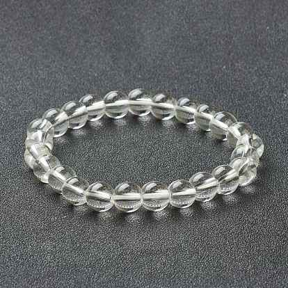 Bracelets extensibles en perles de verre rondes pour femmes adolescentes