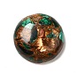 Assembled Synthetic Bronzite and Malachite Cabochons, Half Round/Dome