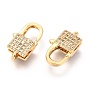 Brass Micro Pave Cubic Zirconia Lobster Claw Clasps, Lock