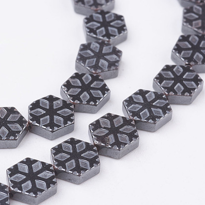 Non-magnetic Synthetic Hematite Beads Strands, Snowflake