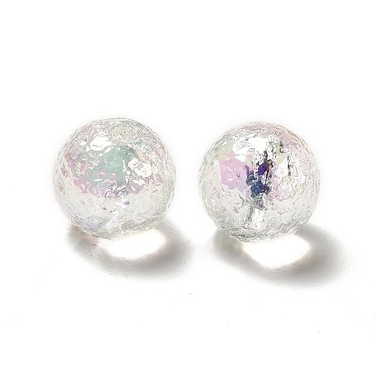 Perlas de acrílico iridiscentes arcoíris transparentes chapadas en uv, rondo