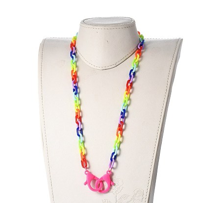 Personalized Acrylic Cable Chain Necklaces, Eyeglass Chains, Handbag Chains, with Plastic Lobster Claw Clasps
