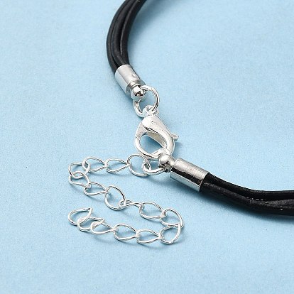 Collier pendentif en perles de nœud en alliage avec cordes cirées pour femmes