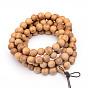 5-Loop Wrap Style Buddhist Jewelry, Western Red Cedar Mala Bead Bracelets/Necklaces, Round