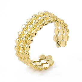 Chapado iónico (ip) 304 anillo de acero inoxidable para mujer, anillos abiertos de banda ancha en forma de cadena de bolas