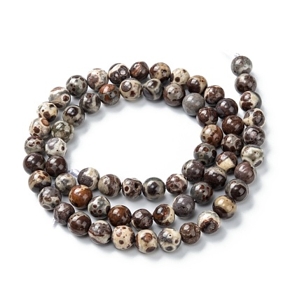 Perles rondes en agate naturelle, teints et chauffée