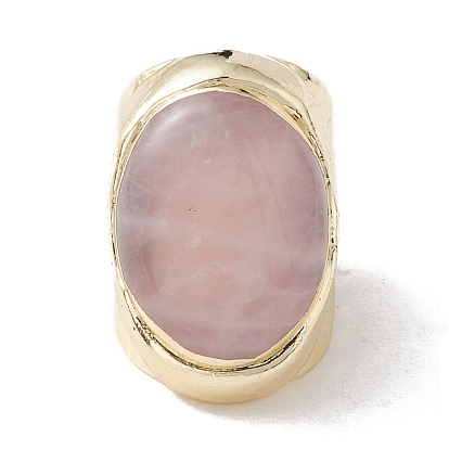 Открытое кольцо-манжета неправильной овальной формы с драгоценными камнями, массивное кольцо из латуни для женщин, без кадмия и без свинца