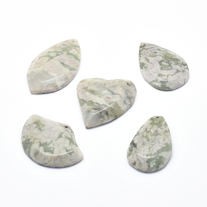Natural Peace Jade Pendants, Faceted, Mixed Shapes
