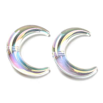 Perles acryliques de placage uv transparent, iridescent, lune