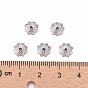 304 acier inoxydable 8 fleurs -petal caps, 7x1.5mm, trou: 1 mm, environ 1000 PCs / sachet 