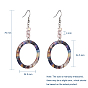 Cellulose Acetate(Resin) Dangle Earrings, with Cube Glass Beads and Platinum Plated Brass Earring Hooks, Ring