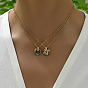 Ожерелья из нержавеющей стали, Ожерелье с подвеской в виде цветка и эмали в богемном стиле для женщин, реальный 18 k позолоченный