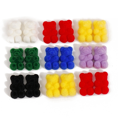 Flocking Resin Cabochons, Bear