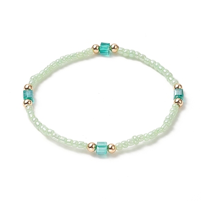 Bracelets en perles de rocaille de verre pour femmes, perles en laiton stretch bracelets