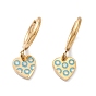 3 Pairs 3 Style Enamel Heart with Ring Dangle Hoop Earrings, Ion Plating(IP) 304 Stainless Steel Stud Earrings for Women
