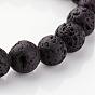 Bracelets extensibles en perles de lave naturelle, 55mm