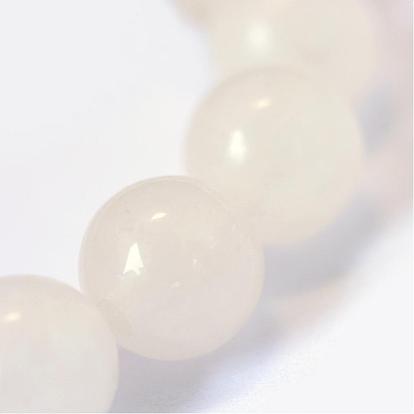 Jade blanc naturel rangées de perles rondes