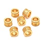 Brass Micro Pave Clear Cubic Zirconia European Beads, Long-Lasting Plated, Large Hole Bead, Column