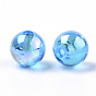 Transparent Acrylic Beads, AB Color Plated, Round