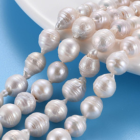 Perles de nacre naturelle brins Keshi, perle de culture d'eau douce, riz