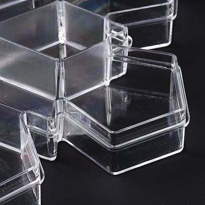 12 решетки из прозрачного пластика, Контейнеры для снежинок для мелких украшений и бусин