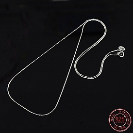 Модные унисекс 925 цепочки из стерлингового серебра в виде змеи, с застежками пружинного кольца, тонкая цепь