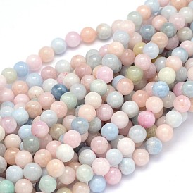 Round Natural Grade AA Morganite Beads Strands