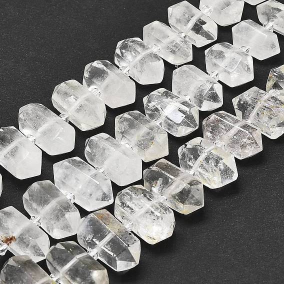 De perlas de cristal de cuarzo natural hebras, facetados, puntiaguda / bala de doble terminación