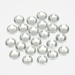 Cabujones de diamantes de imitación de vidrio plano, espalda plateada, semicírculo