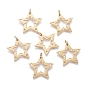 Ion Plating(IP) 304 Stainless Steel Pendants, Laser Cut, with Jump Ring, Star