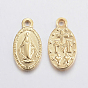 Pendentifs en acier inoxydable, ovale avec la Vierge Marie