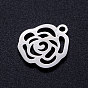 201 Stainless Steel Hollow Charms, Flower