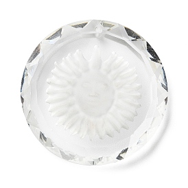 Pendentifs en verre transparent, facette, rond plat avec breloques soleil, pour pendentifs suspendus en cristal lustre