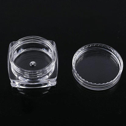Tarro de crema facial portátil vacío de plástico transparente, pequeños recipientes de muestra de maquillaje, con tapa a rosca, columna