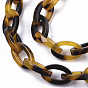 Two Tone Cellulose Acetate(Resin) Cable Chains, Flat Oval, for Jewelry Making
